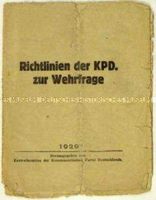 Flugschrift der KPD gegen die SPD und die deutsche Rüstungspolitik