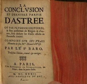 La conclusion et dernière partie d'Astrée