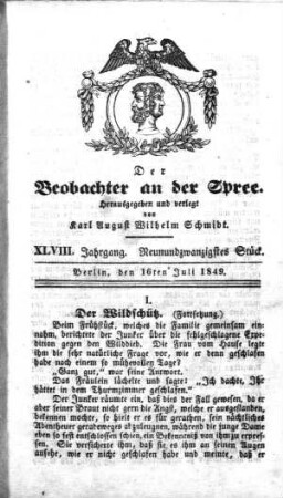29. Stück, 16. Juli 1849