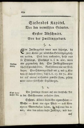 Siebendes Kapitel. Von den vermischten Geburten.