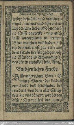 Umb zeitlichen Friede