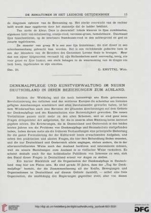 Denkmalpflege und Kunstverwaltung in neuem Deutschland in ihren Beziehungen zum Ausland