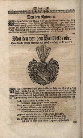 Von den von dem Sandbeke, oder Sandbeck, welche vorzeiten von Westerbeke genandt worden.