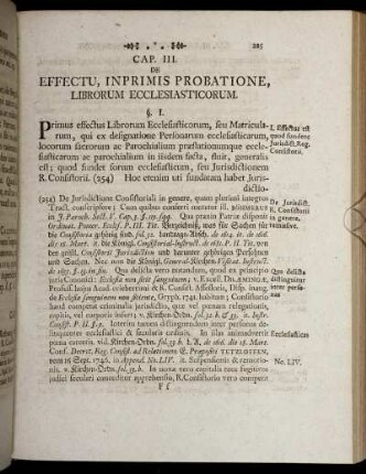 Cap. III. Effectu, Inprimis Probatione, Librorum Ecclesiasticorum.