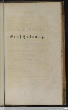 [VIII.] Einschaltung