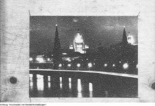 Dresden, Rede von Prof. Hanns Eisler gegen die Außenpolitik der USA anlässlich der Aufführung des nordkoreanischen Films "Pestflöhe", Reproduktion: Moskau, Josef Stalin und Maxim Gorki, April 1952