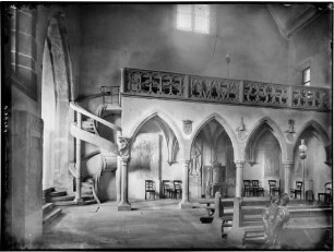 Hirschhorn Karmeliterkirche Sankt Maria Außenansicht Westempore ehemaliger Lettner (16. Jahrhundert)