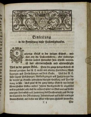 Einleitung in die Fortsetzung dieser Paßionsgedanken.