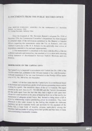 E) Documents From The Public Record Office