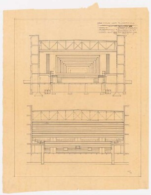 Haus des Rundfunks, Berlin-Charlottenburg: Großer Sendesaal, Querschnitte 1:100