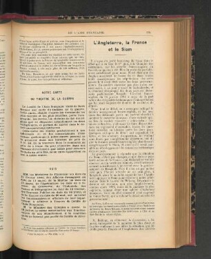 L'Angleterre, la France et le Siam.