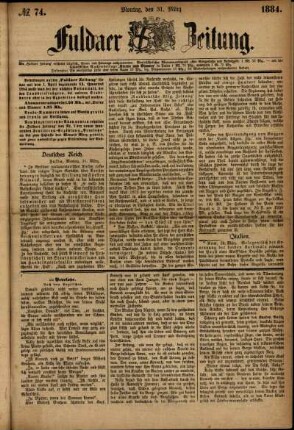 Ausgabe vom Montag, den 31. März 1884.