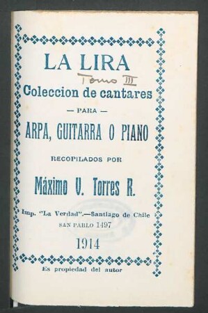 La lira : colección de cantares para arpa, guitarra o piano