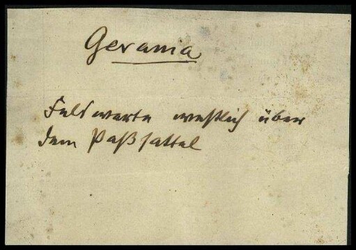 Fundzettel Gerania