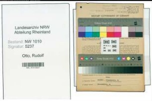 Entnazifizierung Rudolf Otto , geb. 14.09.1907 (Drogist)