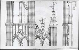 Aufriss einer Fiale des Westgiebels an der Trinitatiskirche Danzig