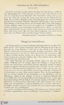 18: Mangel an Lateinlehrern
