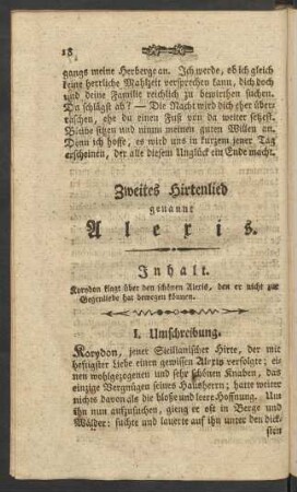 Zweites Hirtenlied genannt Alexis