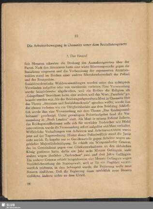 III. Die Arbeiterbewegung in Chemnitz unter dem Sozialistengesetz
