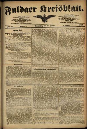 Ausgabe vom Donnerstag, den 25. Februar 1909.