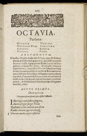 Octavia. Actus Primus - Quintus