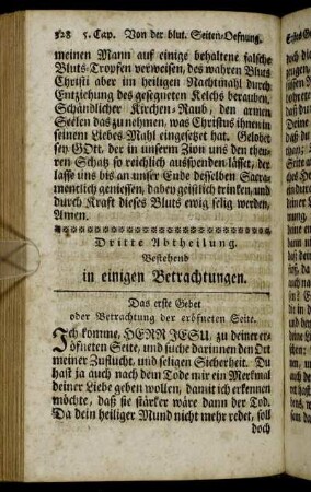 Dritte Abtheilung. Bestehend in einigen Betrachtungen.