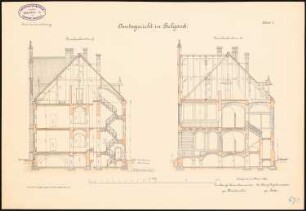 Amtsgerichts- und Gefängnisgebäude, Belgard: Amtsgericht Querschnitt 1:100