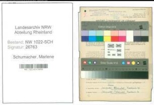 Entnazifizierung Marlene Schumacher , geb. 04.02.1920 (Kontoristin)