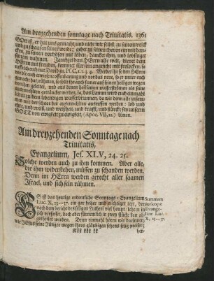 Am dreyzehenden Sonntage nach Trinitatis, Evangelium, Jes. XLV, 24.25