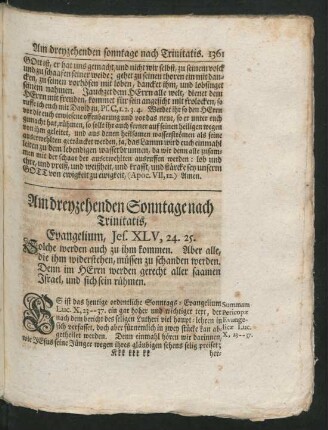 Am dreyzehenden Sonntage nach Trinitatis, Evangelium, Jes. XLV, 24.25