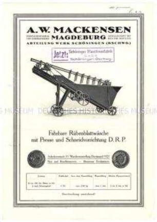Fahrbarer Rübenblattwäscher