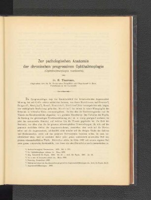 Zur pathologischen Anatomie der chronischen progressiven Ophthalmoplegie