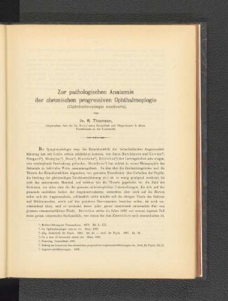 Zur pathologischen Anatomie der chronischen progressiven Ophthalmoplegie