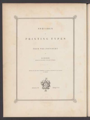 [Hauptband]: Proben von Buchdruck-Lettern aus der Schriftgiesserei