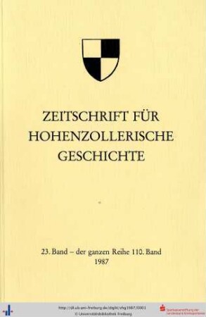 23(110): Zeitschrift für Hohenzollerische Geschichte