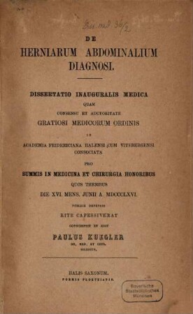 De herniarum abdominalium diagnosi : Diss. inaug. med.