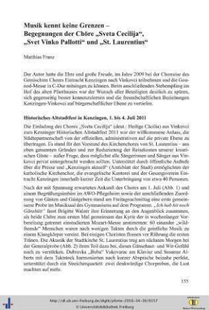 Musik kennt keine Grenzen - Begegnungen der Chöre „Sveta Cecilija“, „Svet Vinko Pallotti“ und „St. Laurentius“