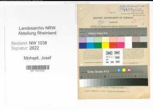 Entnazifizierung Josef Mohsell , geb. 23.11.1898 (Bankbeamter)