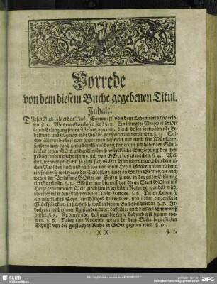 Vorrede von dem diesem Buche gegebenen Titul
