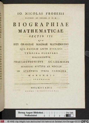 Sectio III. Qva Isti Graeciae Magnae Mathematici Qvi Pavllo Ante Evclidis Tempora Florvere ...