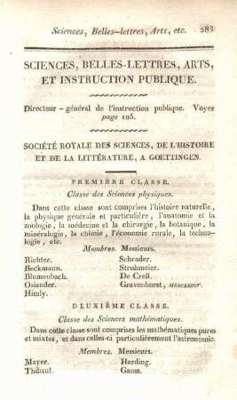 Sciences, belles-lettres, arts, et instruction publique.