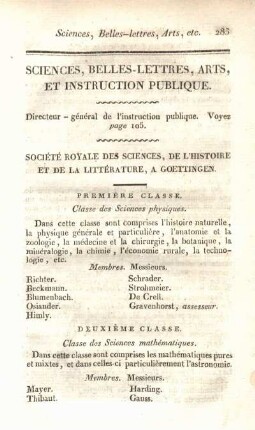 Sciences, belles-lettres, arts, et instruction publique.