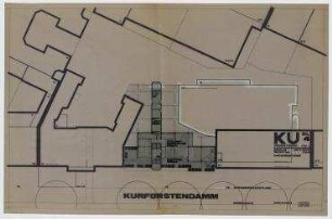 Geschäftshaus am Kurfürstendamm (nicht realisiert) – Grundriss Dachgeschoss. Berlin-Wilmersdorf, Kurfürstendamm 13