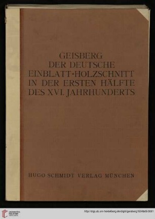 Band 5: Der deutsche Einblatt-Holzschnitt in der ersten Hälfte des XVI. Jahrhunderts