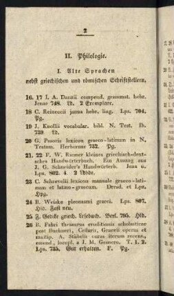 II. Philologie.