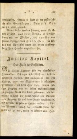 Zweites Kapitel. Der Held der Geschichte.