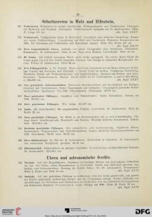Schnitzereien in Holz und Elfenbein (Nr. 341-353)