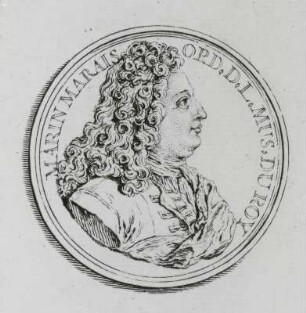 Bildnismedaillon Marin Marais, Planche IX. 1718 oder nach Medaille von 1732
