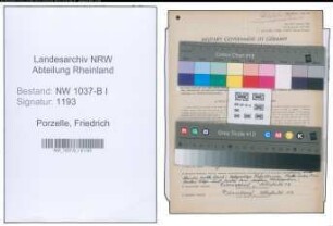 Entnazifizierung Friedrich Porzelle , geb. 26.12.1897 (Beamter)