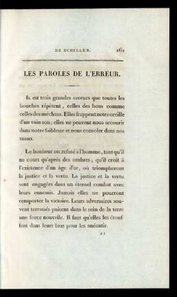 Les Paroles De L'Erreur.